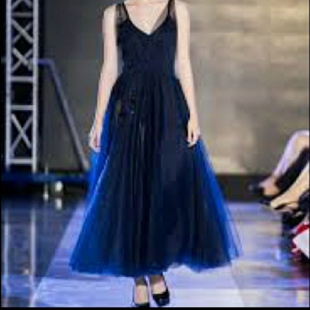 Ml Embellished -Waist -Ballet- Lengh Dress,Teal - Picture 7 of 8